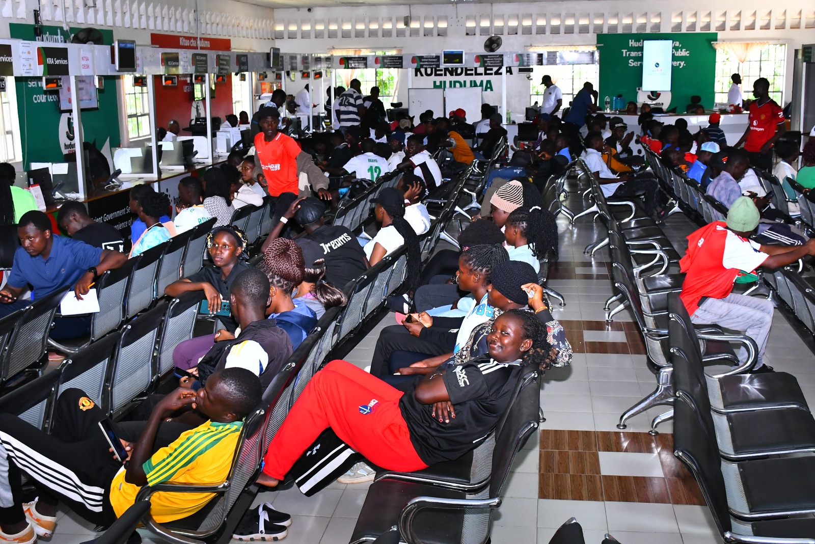 Packed Huduma Centre during MKJ SUPA CUP player verification
